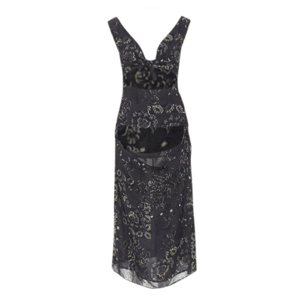 Yohji Yamamoto pixelated floral paisley cut out dress